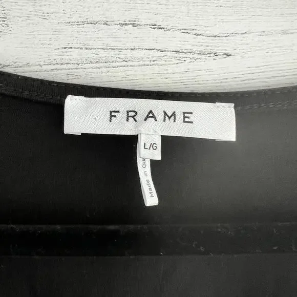 Frame Black Agnes Ruched Knit Long Sleeve Top Size L - Picture 4 of 8